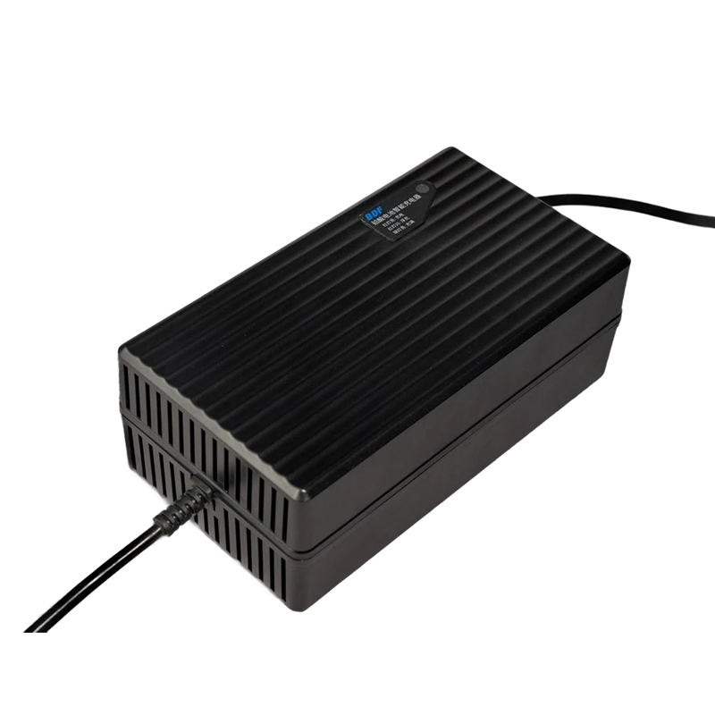 What protective measures are in place if the polarity of the lead-acid battery charger interface is reversed?